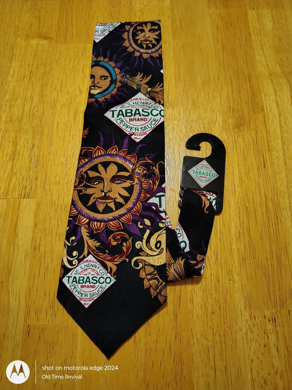 Vintage Tabasco Sauce Necktie 100% Silk New With Hanger Novelty Tie Made In USA